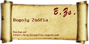 Bogoly Zsófia névjegykártya